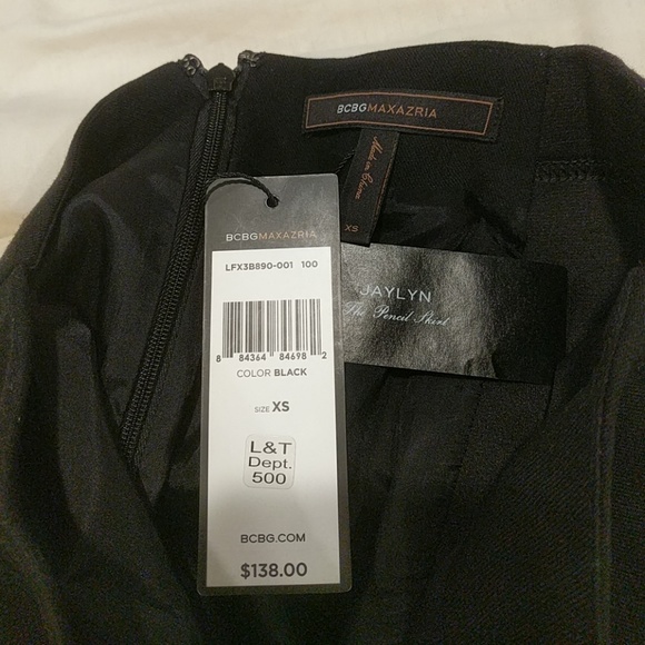 BCBG black pencil skirt, size XS. Dry Clean only. - Picture 3 of 5